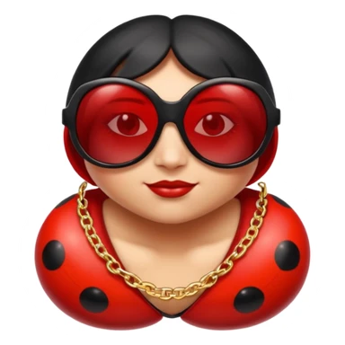 a ladybug thug with sunglasses and a necklace on sticker