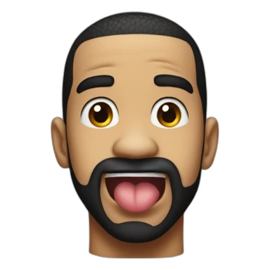 drake making a silly face tongue out sticker
