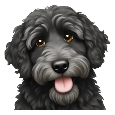 Black aussiedoodle sticker