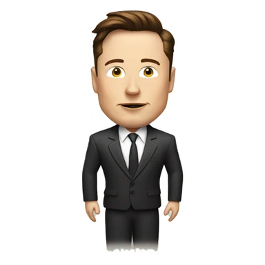 Elon Musk con un cohete sticker