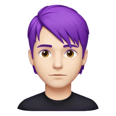 man with purple hair and black shirt sticker