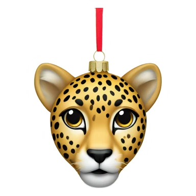 Cheetah print Christmas ornament  sticker