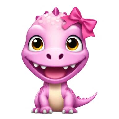 A girly Dinosaur with pink bow sticker