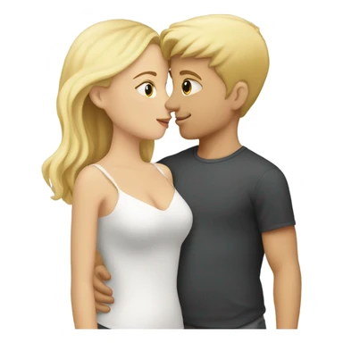 blonde boy kissing blonde girl sticker