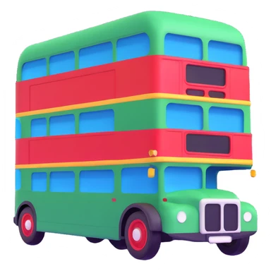green double decker bus sticker