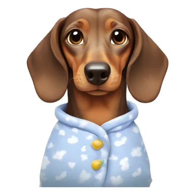 Dachshund wearing pajamas in a cloud sticker