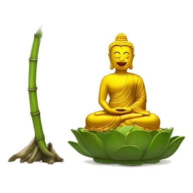 bambou et bouddha sticker