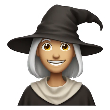 Smile in mantle in witch hat  sticker
