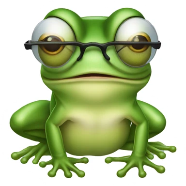 Frog with glasses catching a fly with tongue sticker