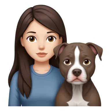 Completely Grey pitbull with one Long and Full darkBrown haired pretty Girl  sticker