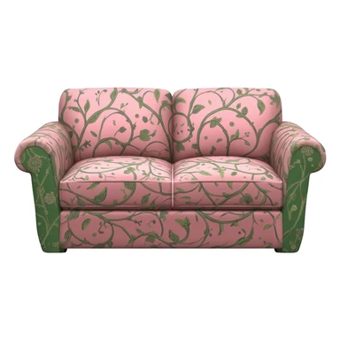 floral green and pink couch sticker