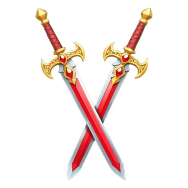 Two Golden royal swords with red gems sticker
