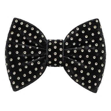 kpop idol bow tie with velvet and rhinestones, fashionable sticker