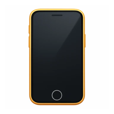 Create a phone emoji exactly like the reference image but without the Wi-Fi symbol and wording. Maintain the same shape, color, and details, with a smooth and shiny appearance in the style of iOS emoji. Add a subtle highlight to the phone. sticker