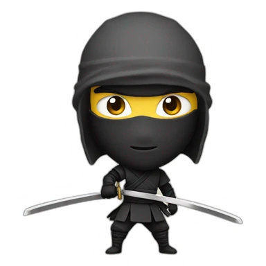 Ninja with double katana sticker