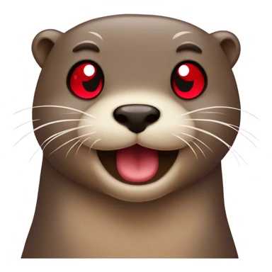 Otter has red hearts for eyes sticker