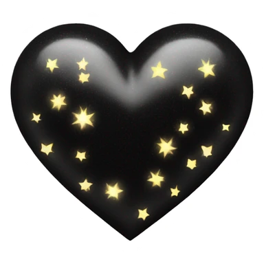Black heart with sparkles sticker