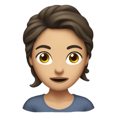 Brunette woman pulling her hair out of annoyance  sticker