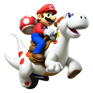 Super Mario riding Yoshi sticker