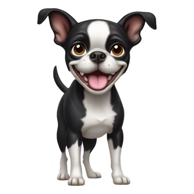 happy boston terrier sticker