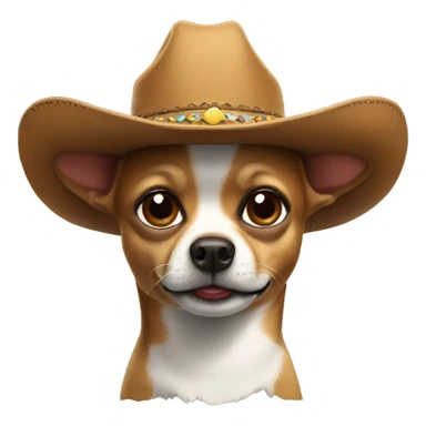 A chihuaua with a cowboy hat sticker