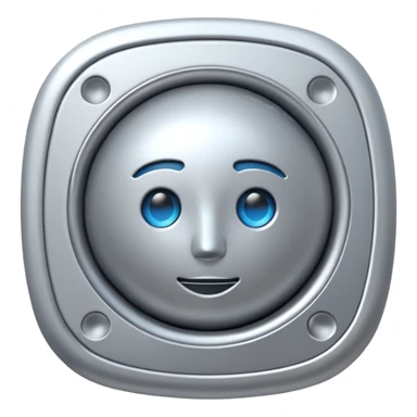 A minimalistic 3D icon representing a tech solution sticker