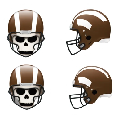 Angry Skull wearing a Cleveland brown’s helmet  sticker
