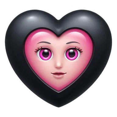 A black heart Gem with a pink eye in the center sticker