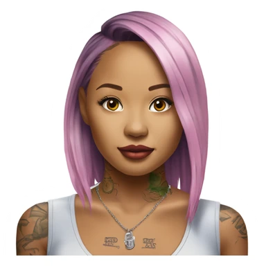 3d Hyper Realistic tattoo Karrueche Tran photo  sticker