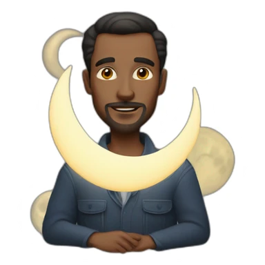 Hombre en la luna sticker