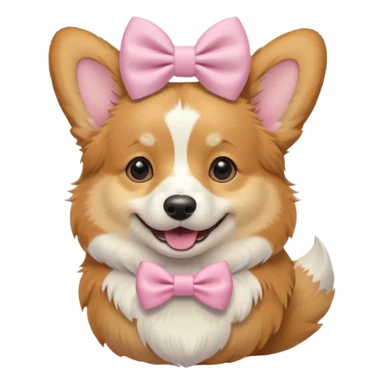 Corgi With Pastel Pink Bow sticker