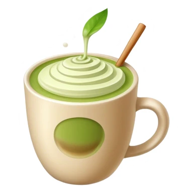 Matcha latte in beige mug sticker