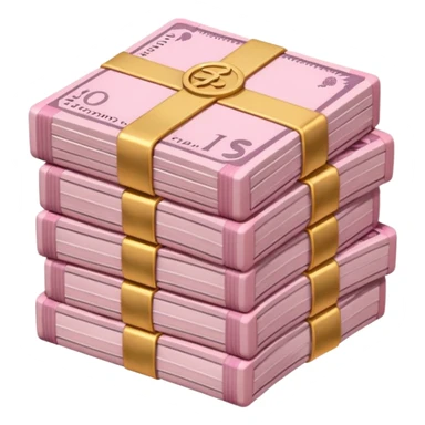 baby pink stack of British pounds\ sticker