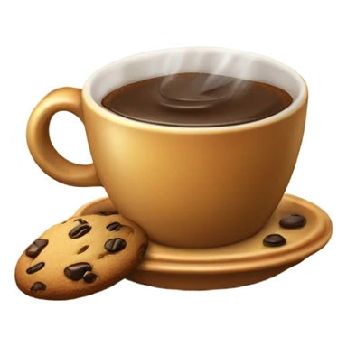 Cup of coffee in love with a cookie chips sticker