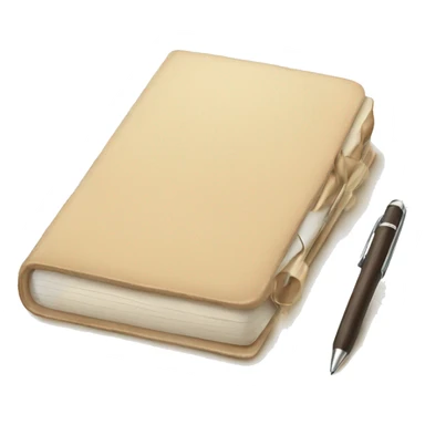 beautiful beige diary with pen sticker