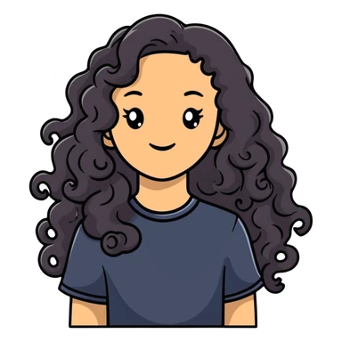 pretty black girl with long curly hair sticker