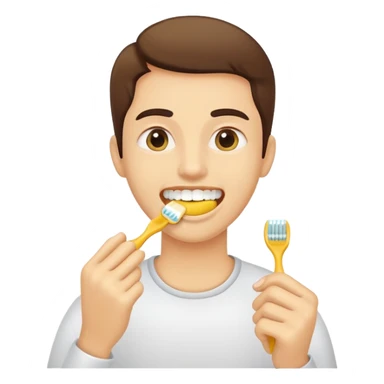 Brushing yellow teeth sticker