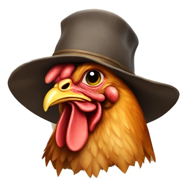 chicken wearing cowbow hat sticker