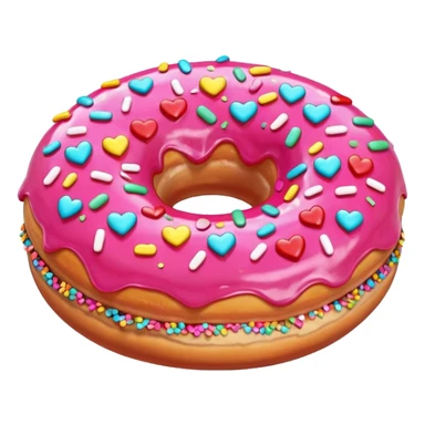 decorated donut with hearts sticker