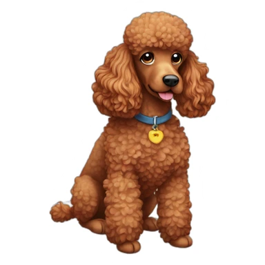 red poodle cold in a snow  sticker