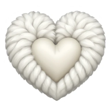 white fur heart, large clumps of wool sticker