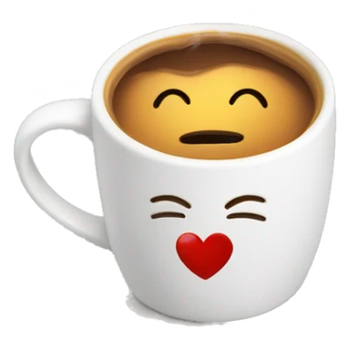 Cute coffee in a white mug with a heart on it sticker