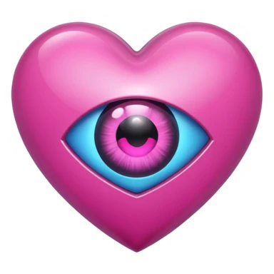 A black heart Gem with a pink eye in the center sticker