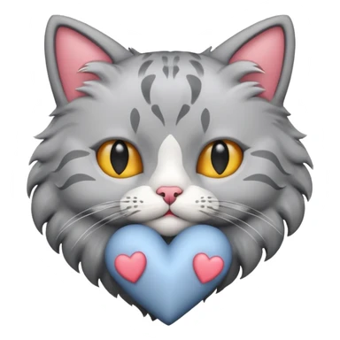 heart cats 4 grey sticker