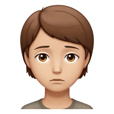sad person with brown short hair sticker