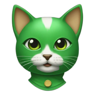 kitten wearing a green stanley ipkiss mask from the film the mask sticker