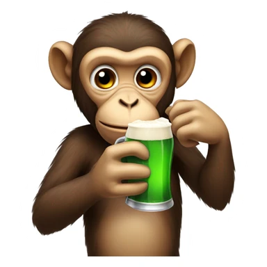 monkey drinking beer sticker