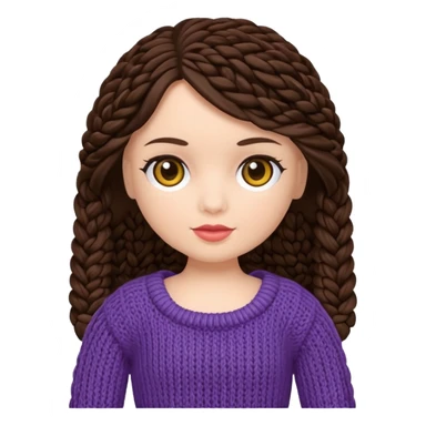 brunette knitted doll sticker