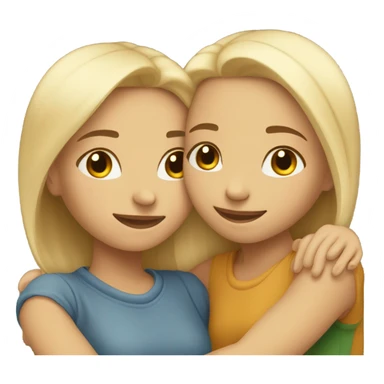 Two girls light skin girls hugging  sticker