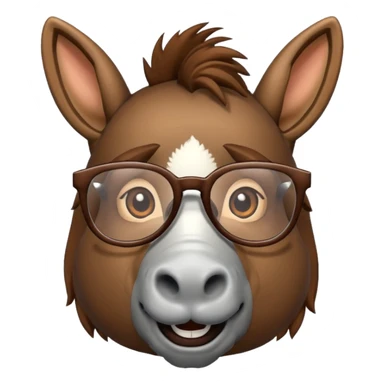 Donkey with glasses sticker